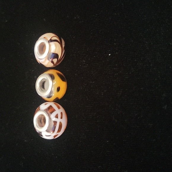 925 set of 3 GLASS charms - Picture 8 of 8